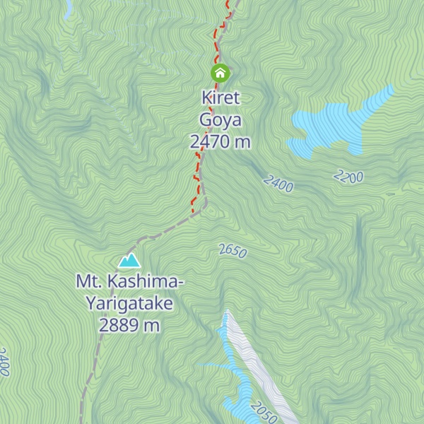 Map of Mt. Kashima-Yarigatake North Peak