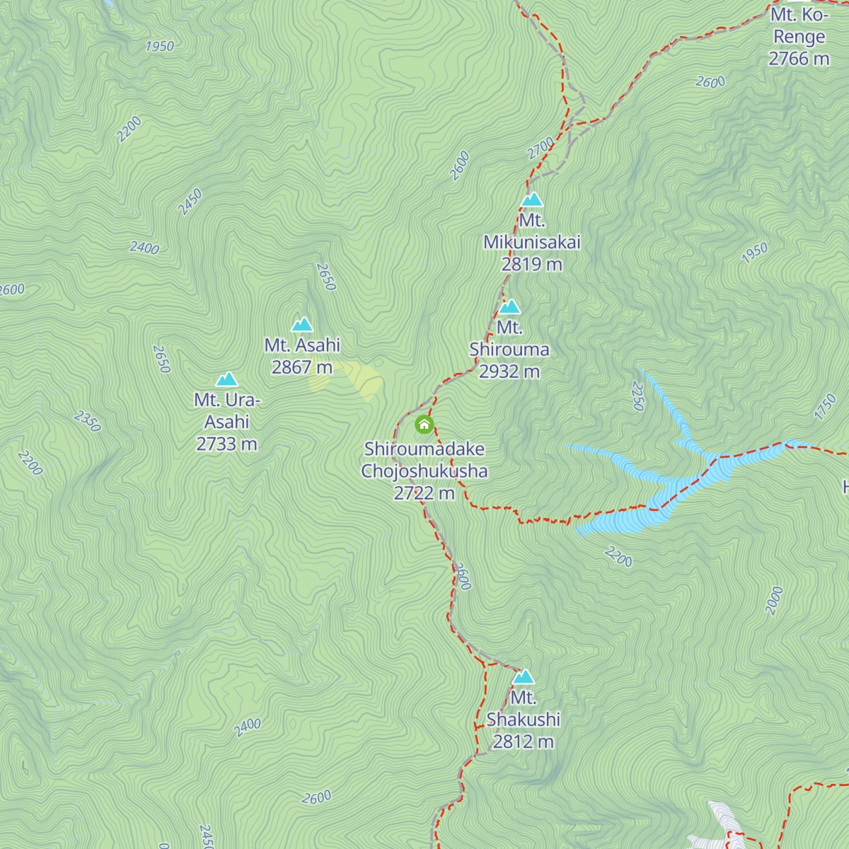 Shiroumadake Chojoshukusha map