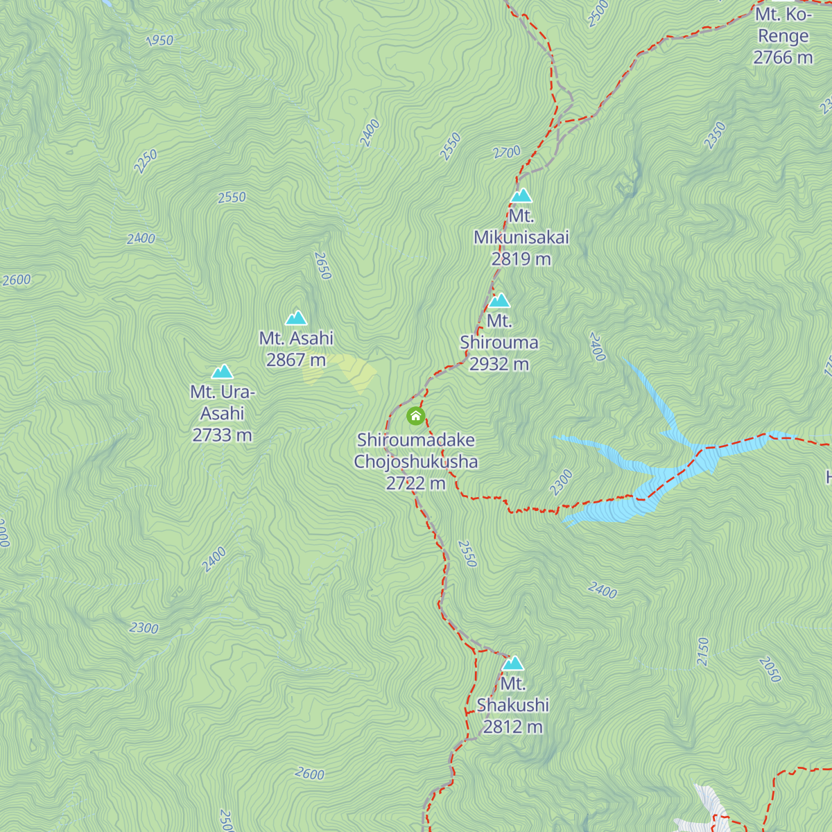 Shiroumadake Chojoshukusha map