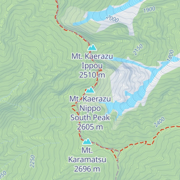 Map of Mt. Kaerazu Nippo South Peak