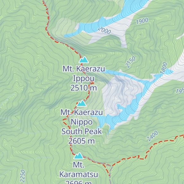 Map of Mt. Kaerazu Nippo North Peak