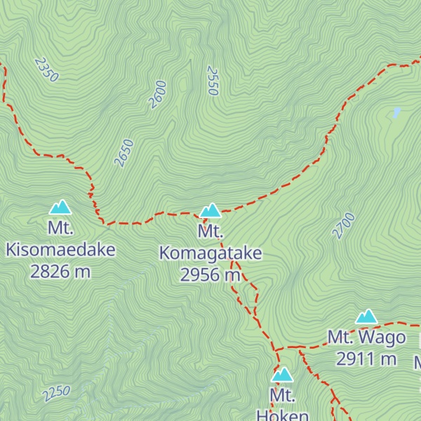 Map of Mt. Komagatake