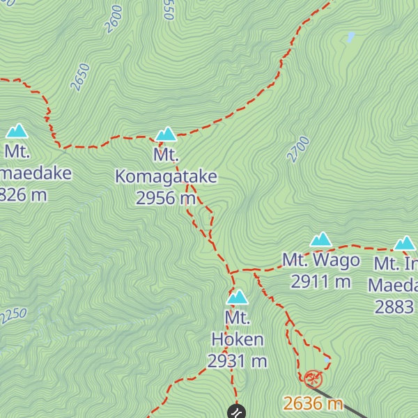 Map of Mt. Nakadake