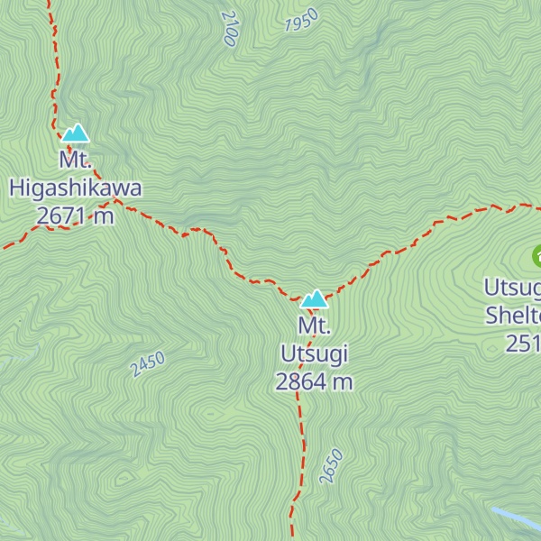Map of Utsugidake Dai 1 Pīku