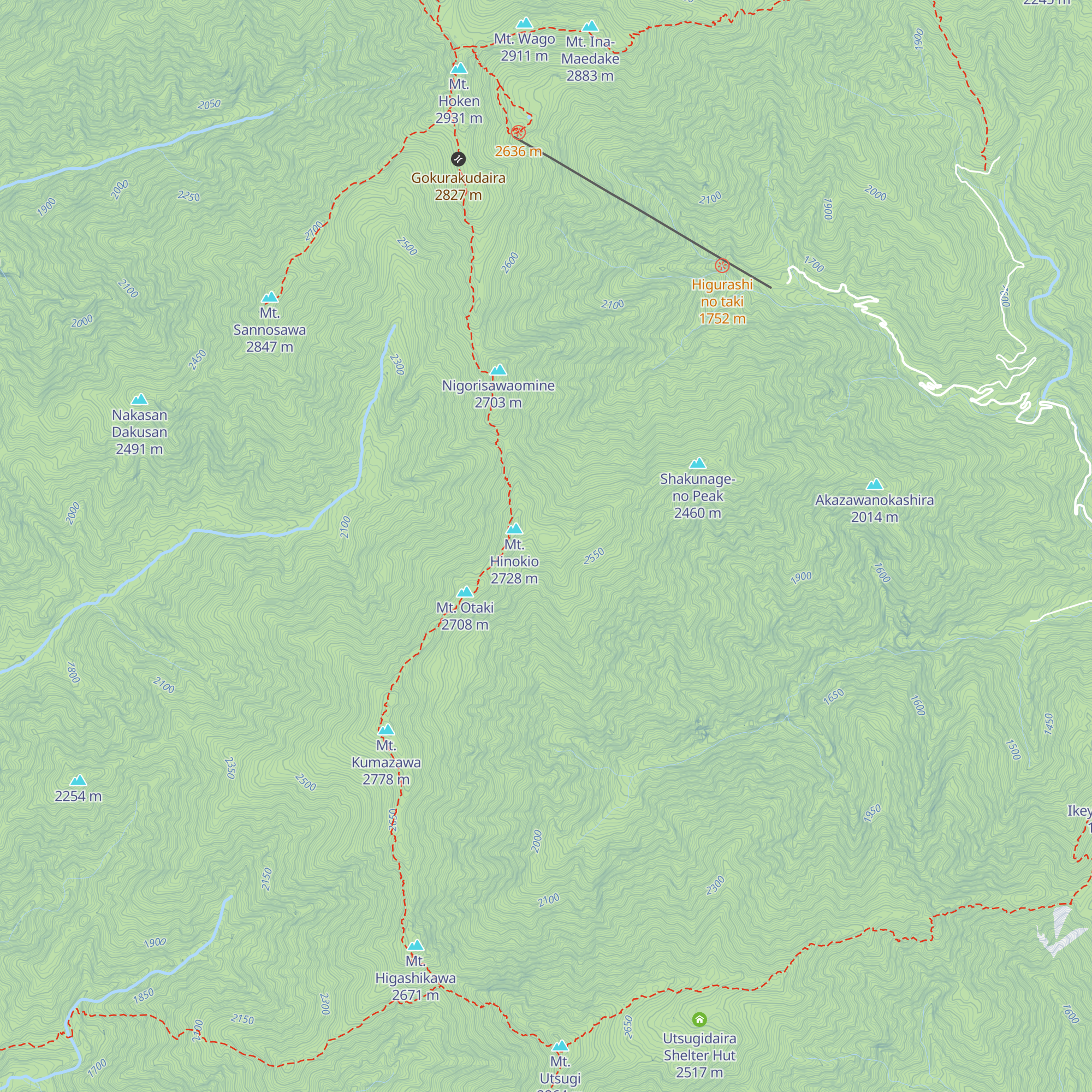 Hinokio Hut map