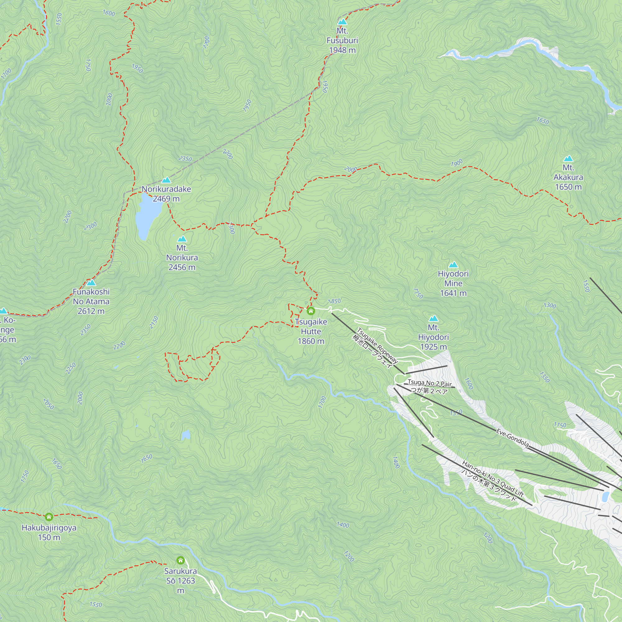 Tsugaike Hutte map