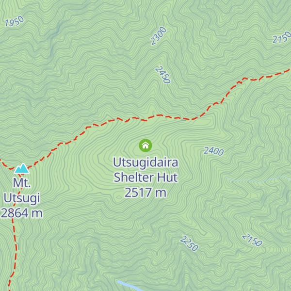 Map of Utsugidaira Shelter Hut