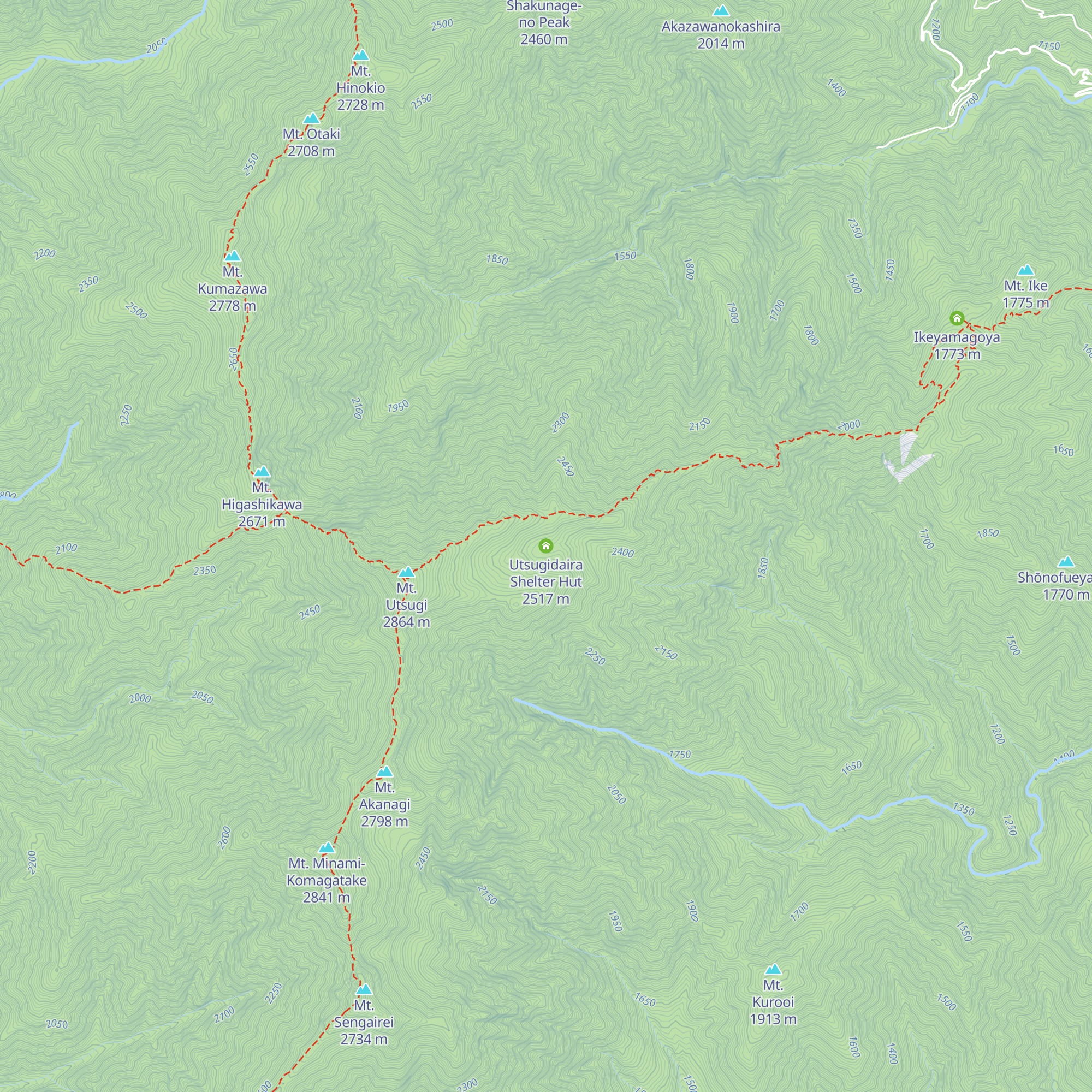 Utsugidaira Shelter Hut map