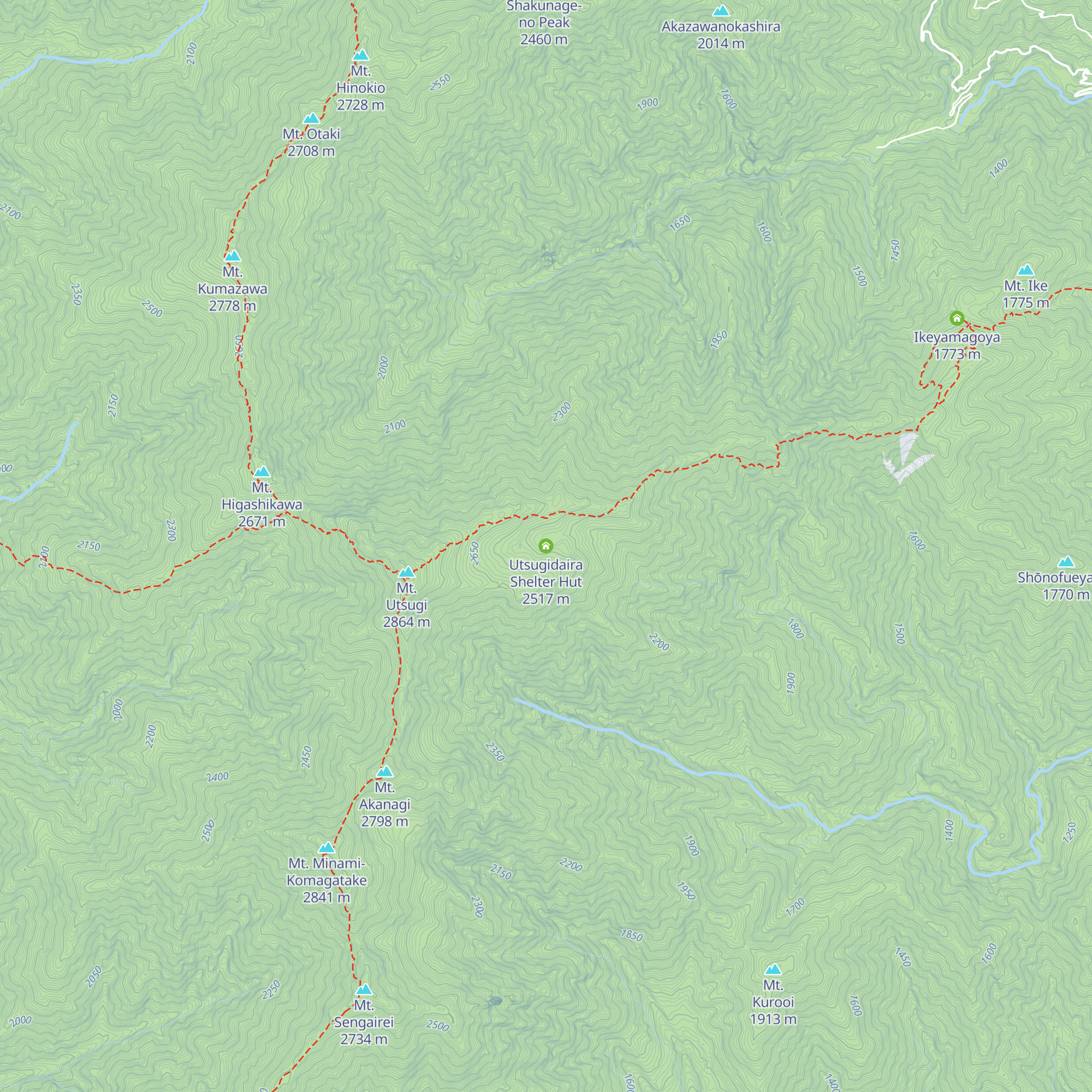 Utsugidaira Shelter Hut map