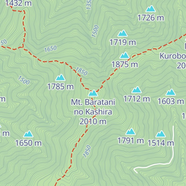 Map of Mt. Baratani no Kashira