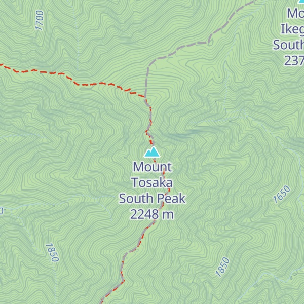 Map of Mount Tosaka South Peak