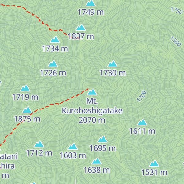 Map of Mt. Kuroboshigatake
