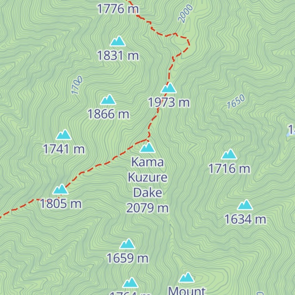 Map of Kama Kuzure Dake
