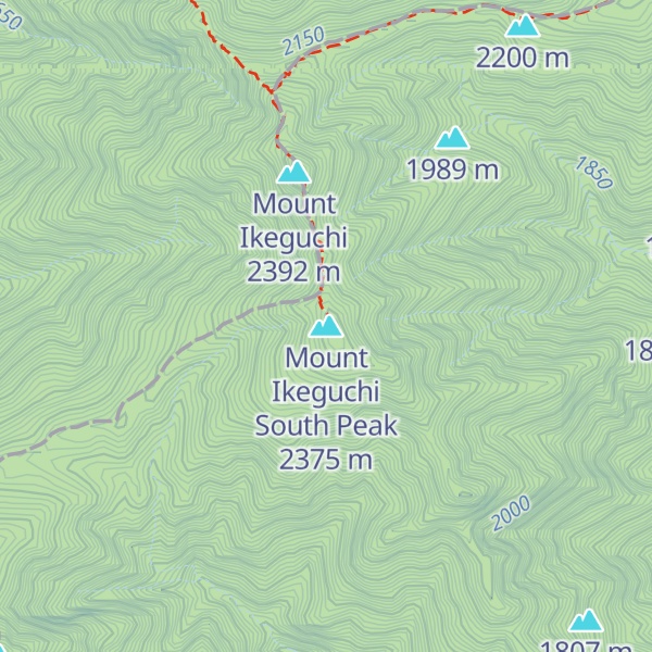 Map of Mount Ikeguchi South Peak