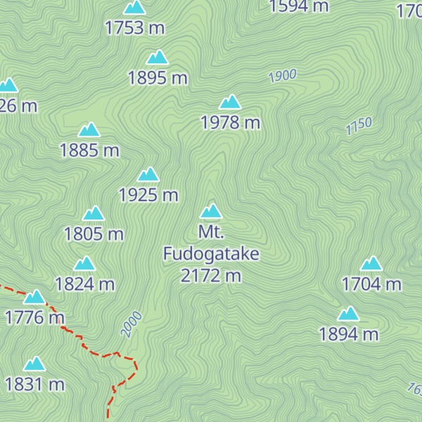 Map of Mt. Fudogatake
