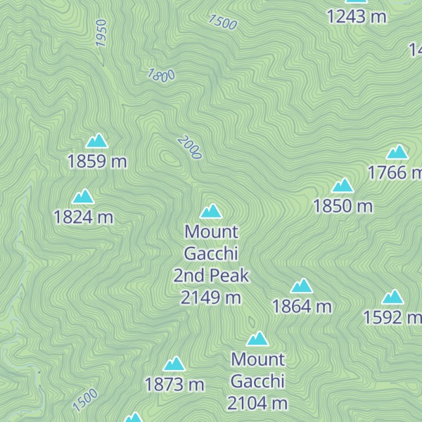 Map of Mount Gacchi 2nd Peak