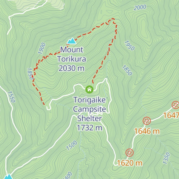 Map of Torigaike Campsite Shelter