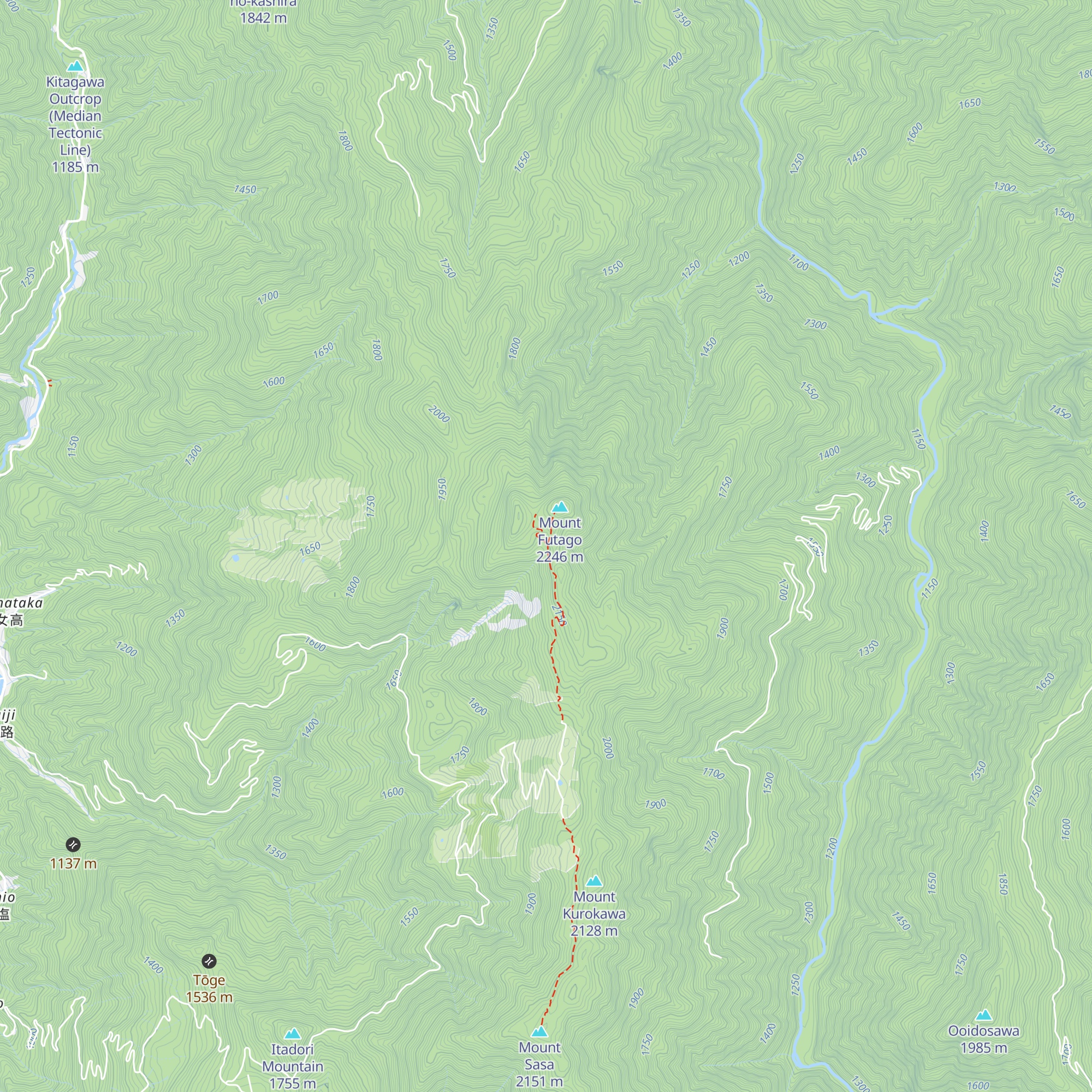 Futagoyama Mountain Shelter map