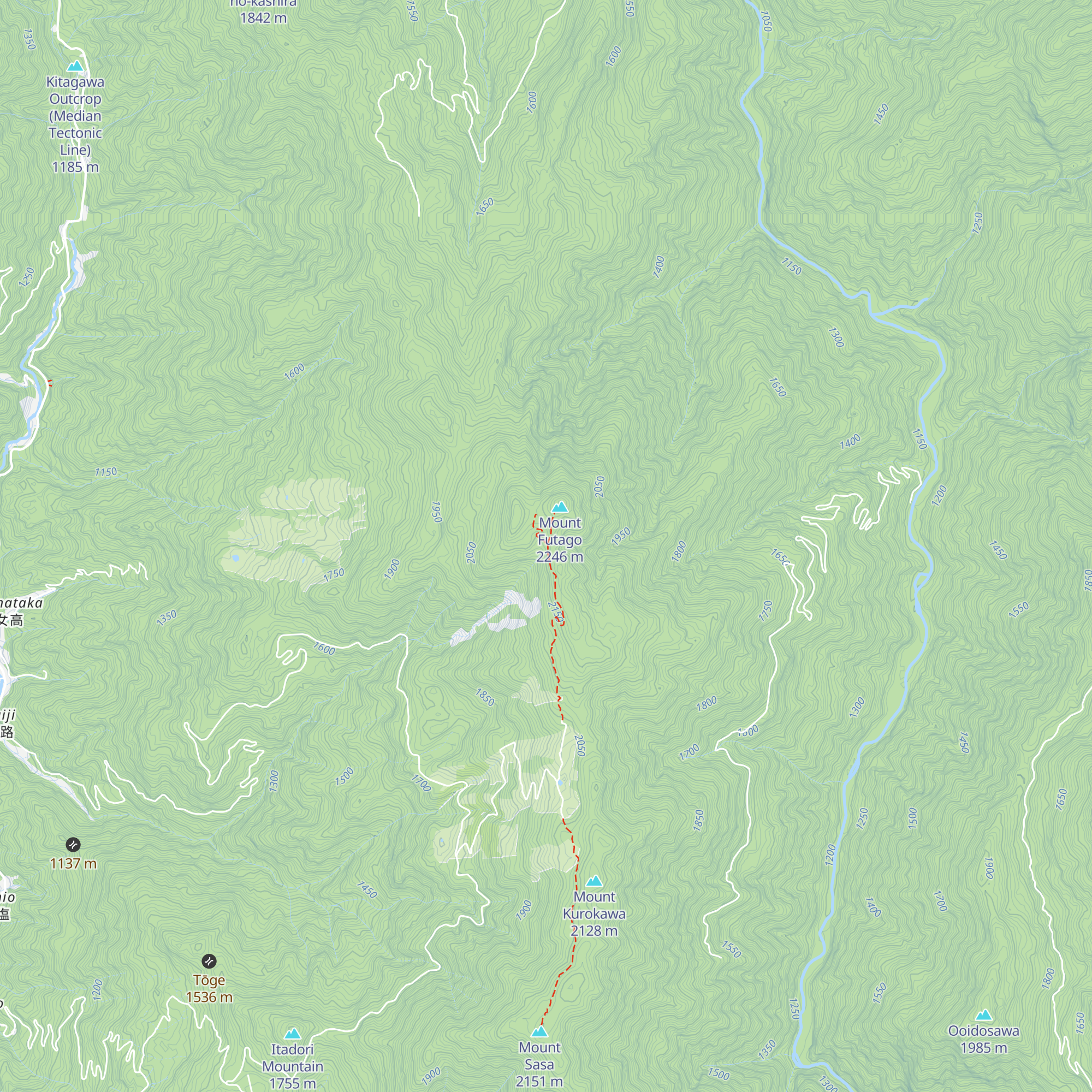 Futagoyama Mountain Shelter map