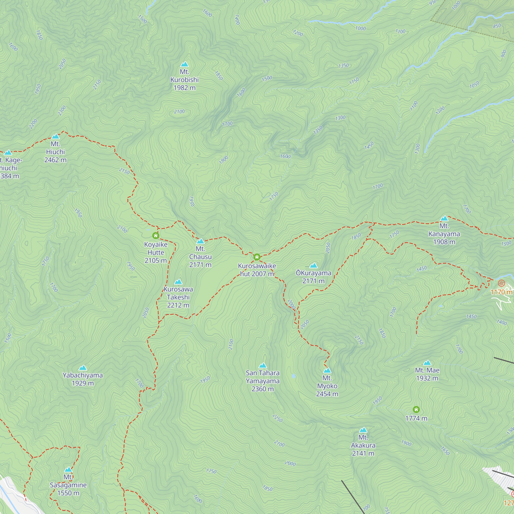 Kurosawaike hut map