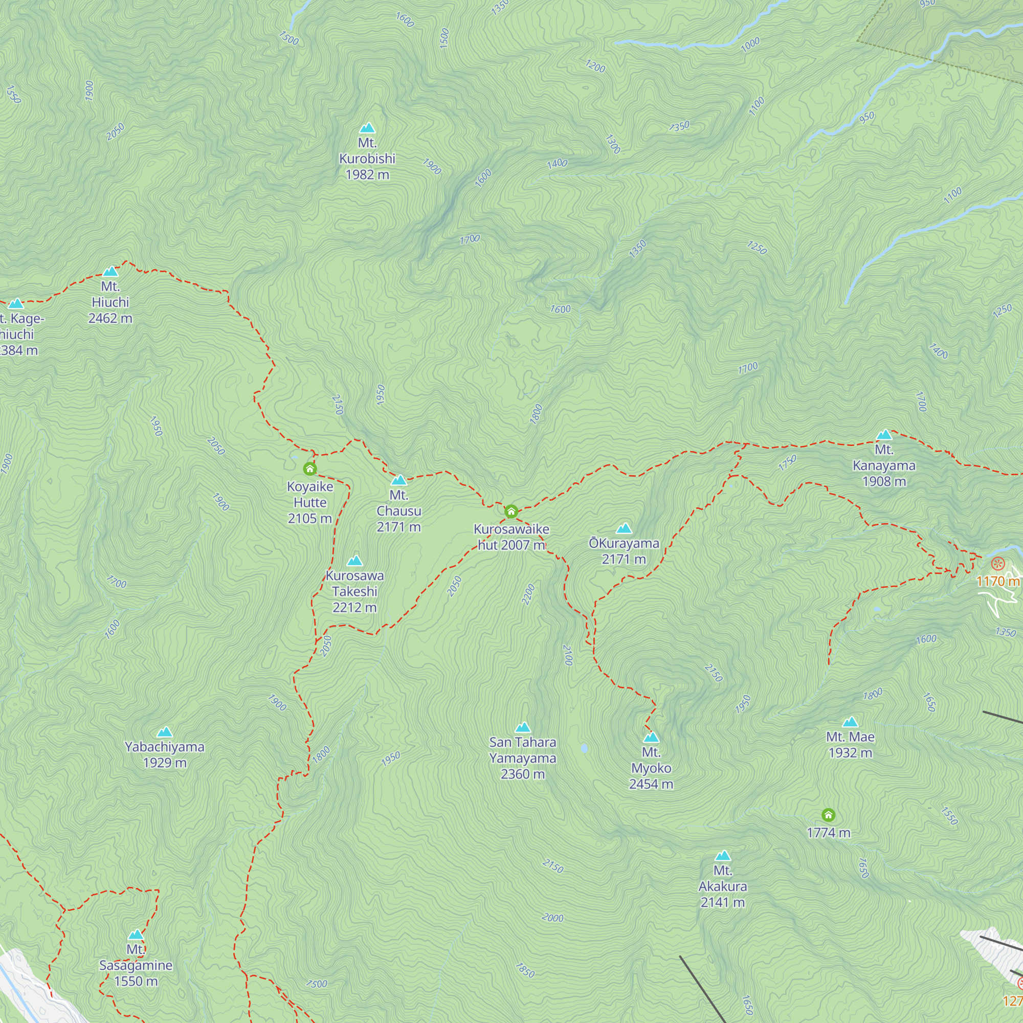 Kurosawaike hut map