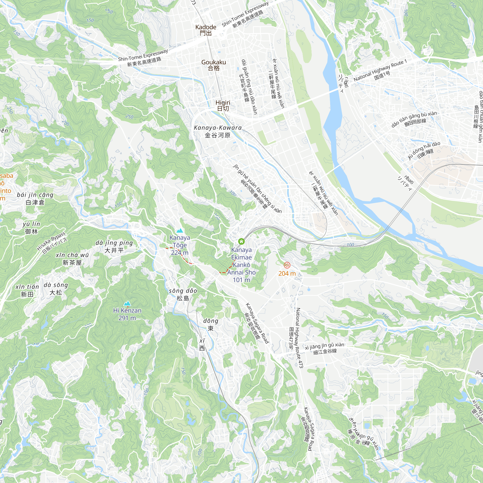 Kanaya Ekimae Kankō Annai Sho map