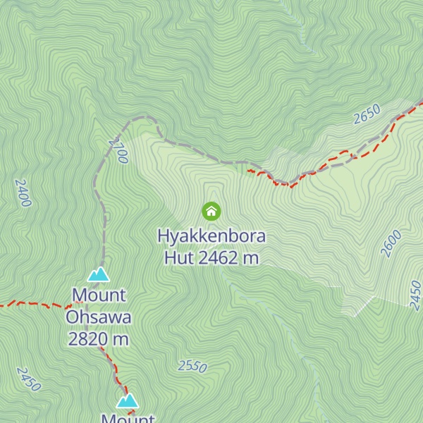 Map of Hyakkenbora Hut
