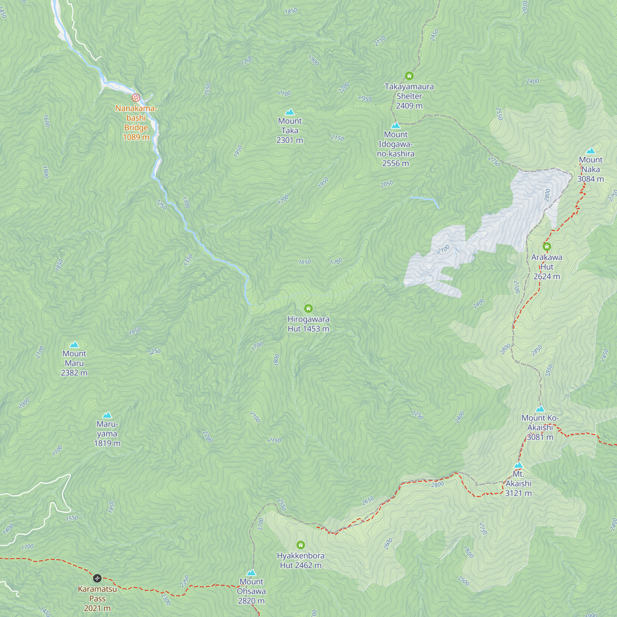 Hirogawara Hut map