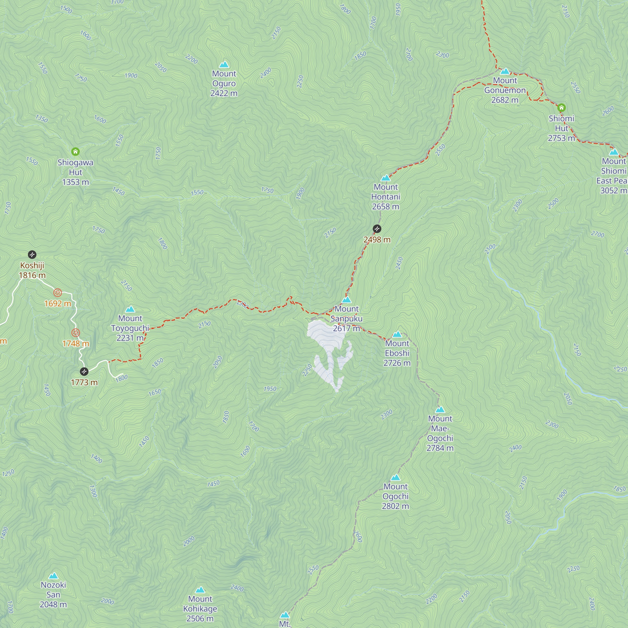 Sanpuku-toge Hut map