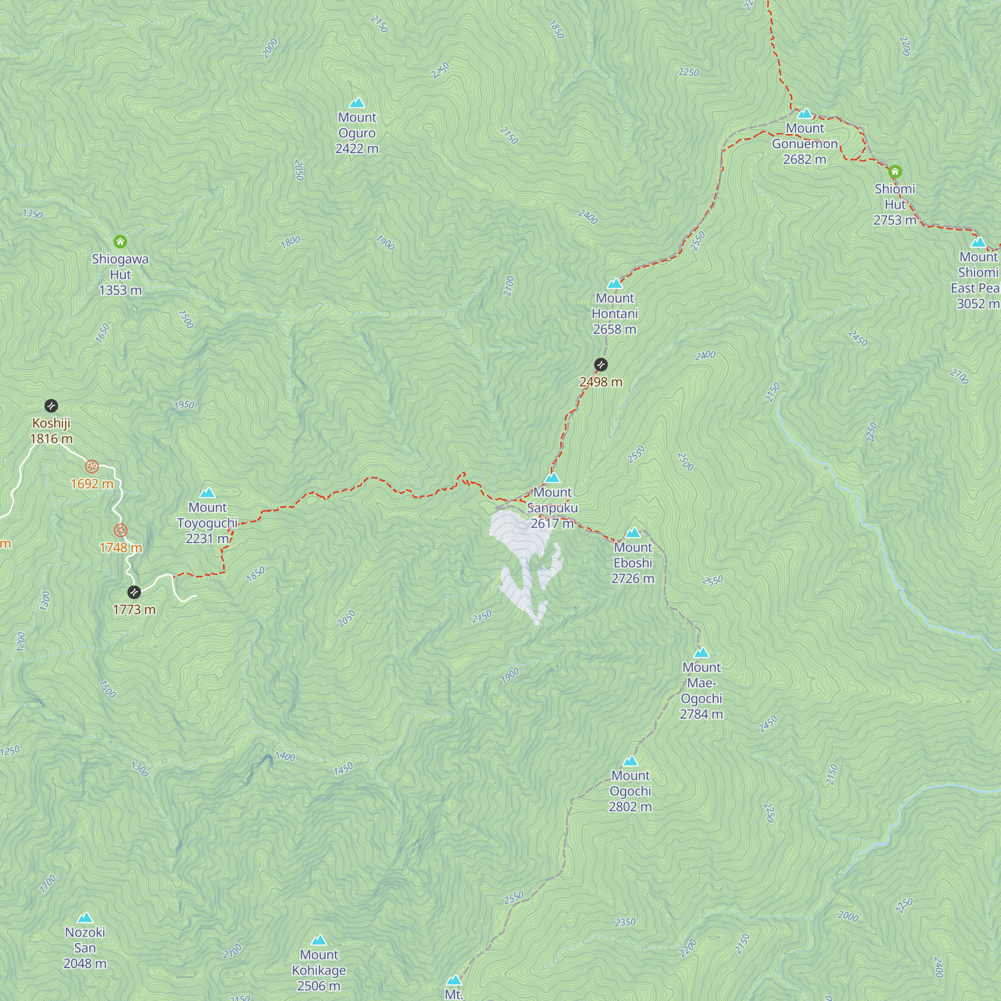 Sanpuku-toge Hut map