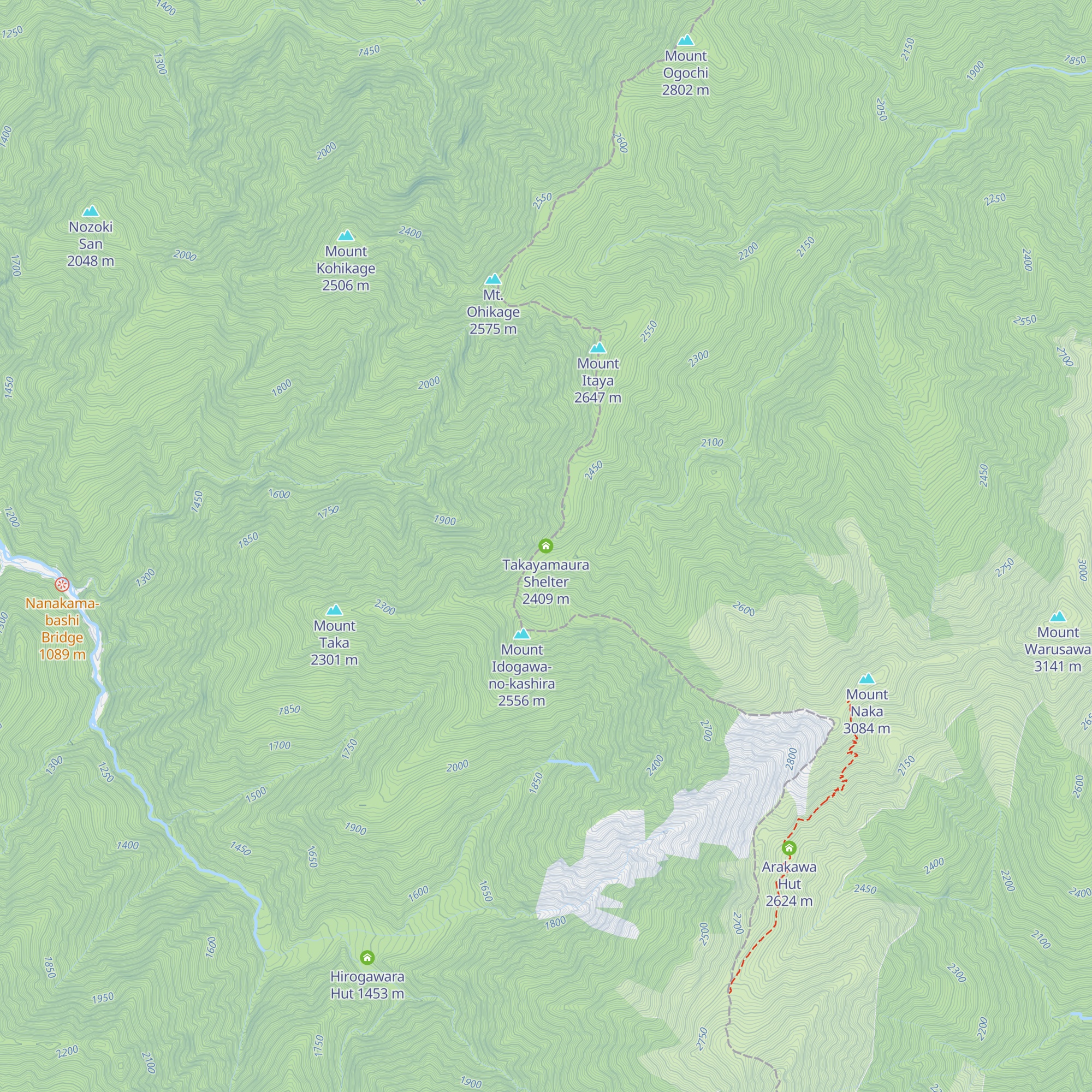 Takayamaura Shelter map