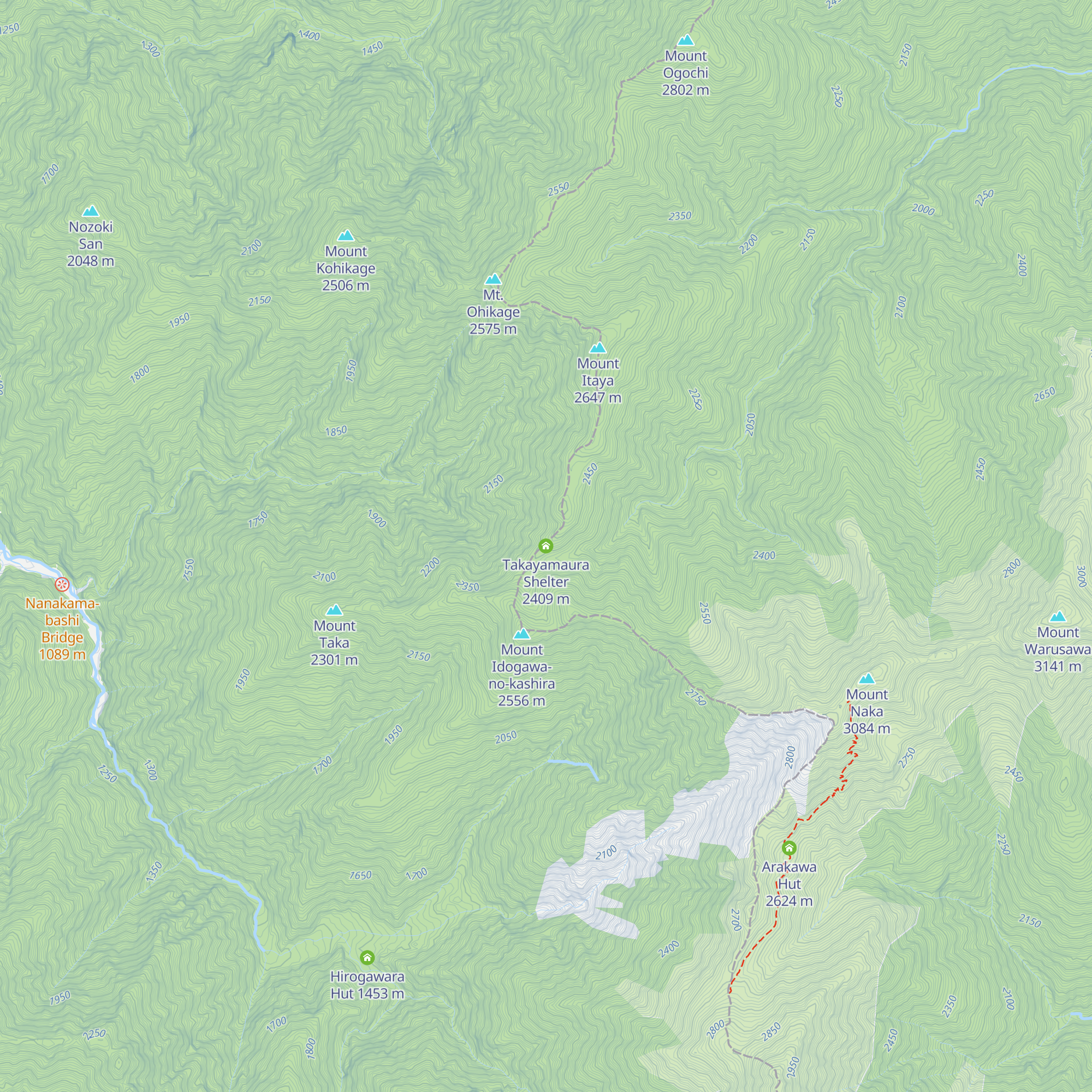 Takayamaura Shelter map