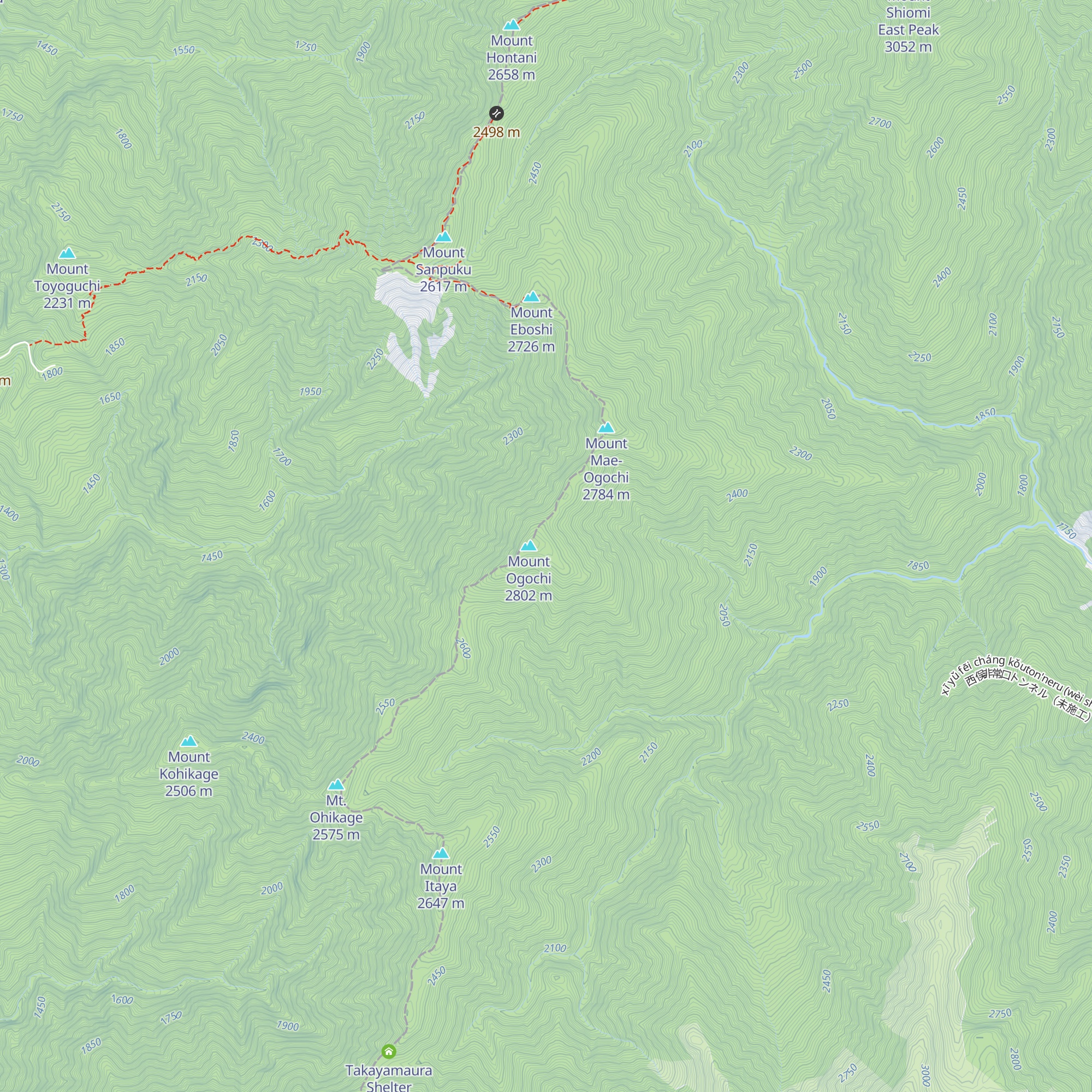 Mount Ogochidake Emergency Shelter map
