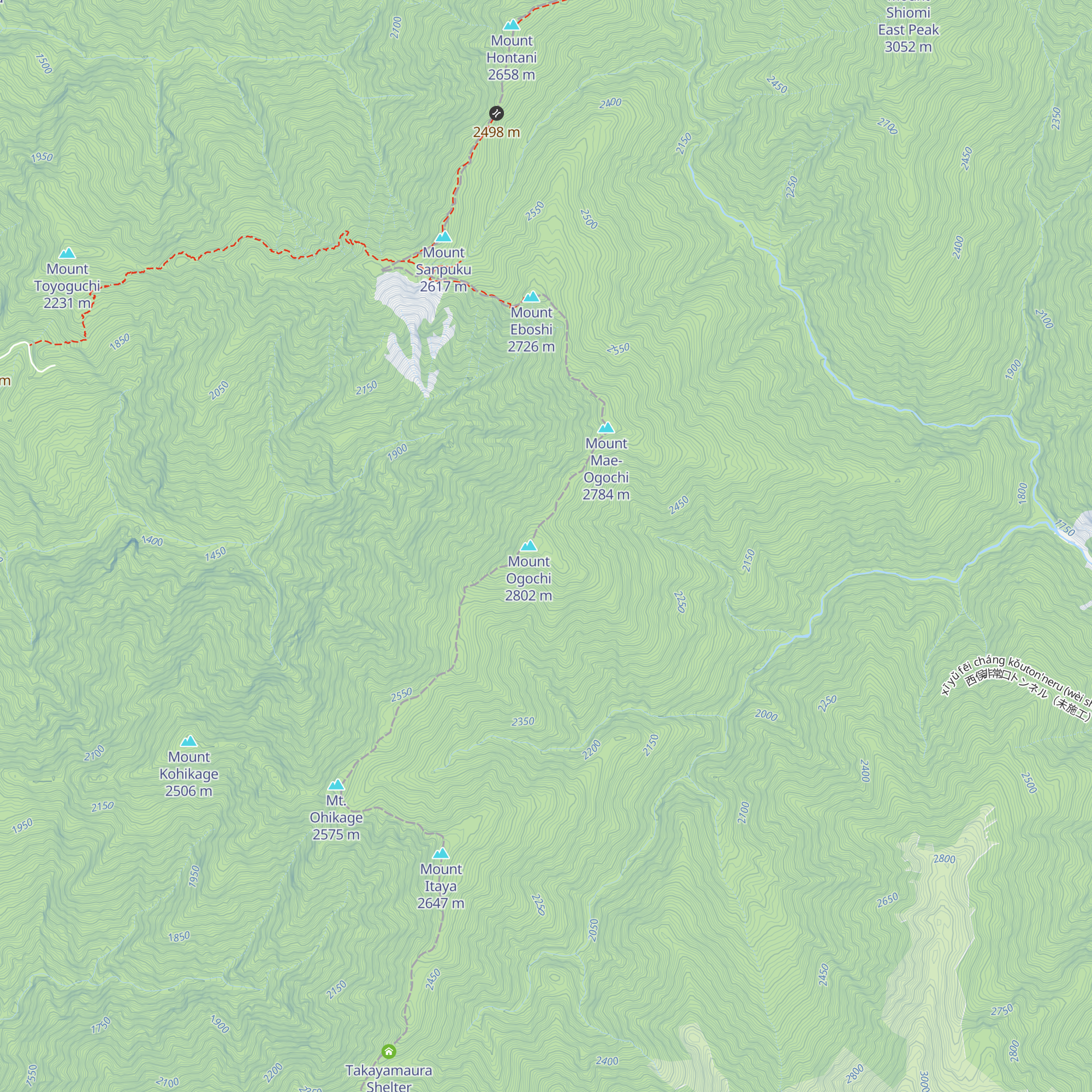 Mount Ogochidake Emergency Shelter map