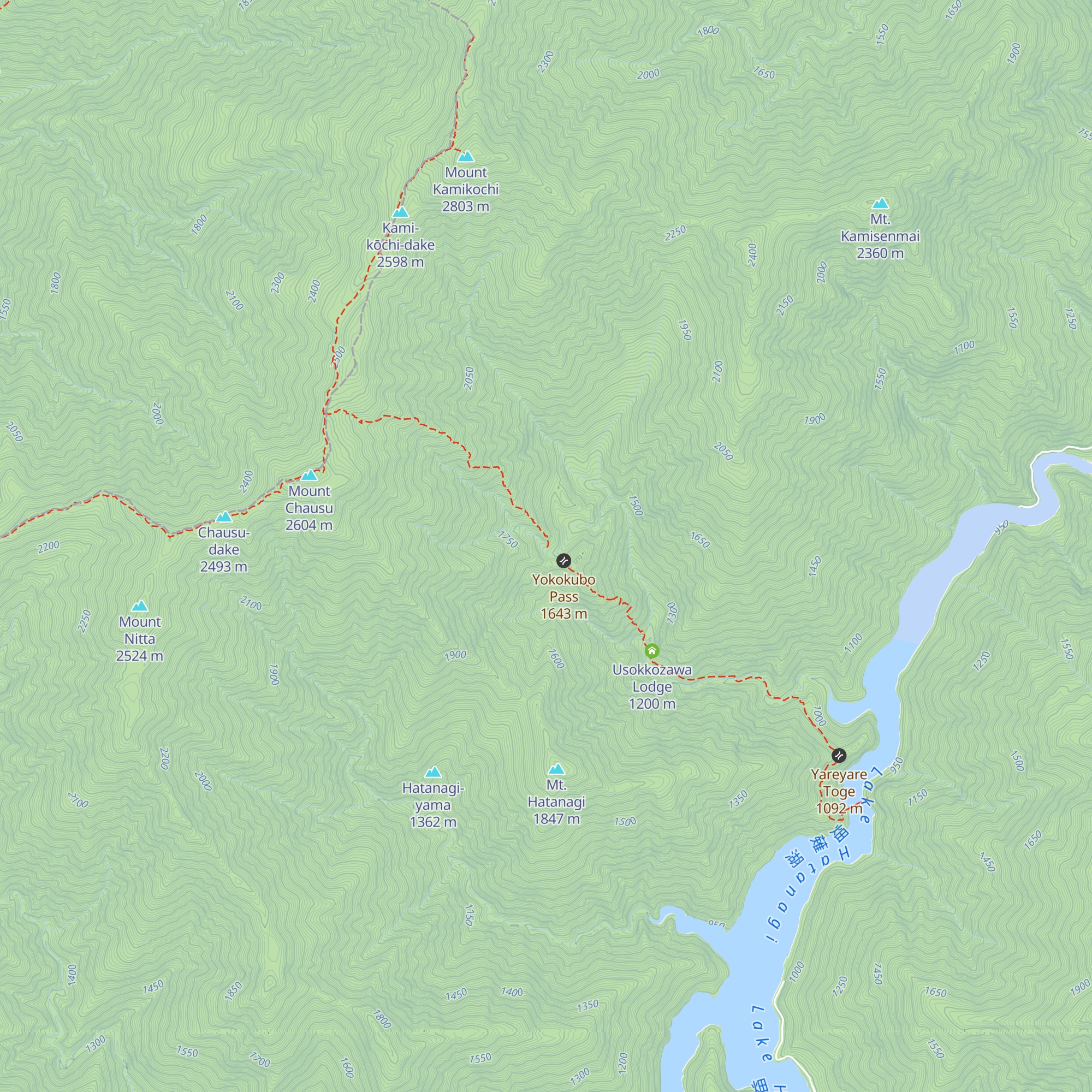 Yokokubozawa Lodge map