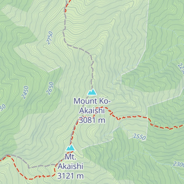 Map of Mount Ko-Akaishi