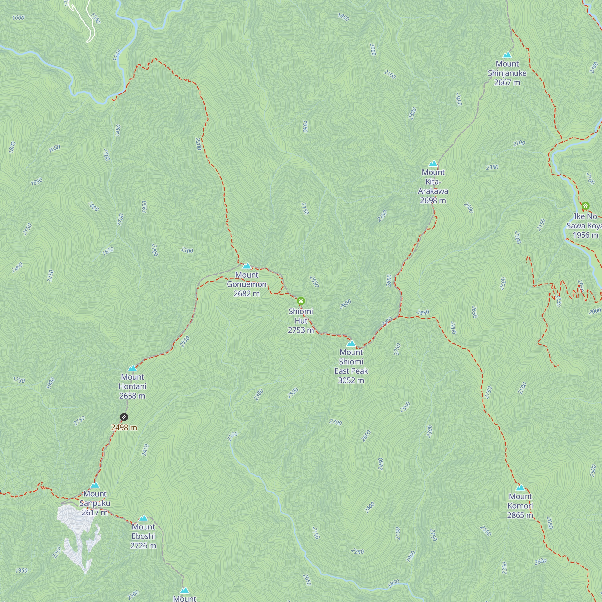 Shiomi Hut map