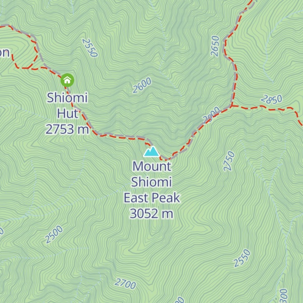 Map of Mount Shiomi East Peak