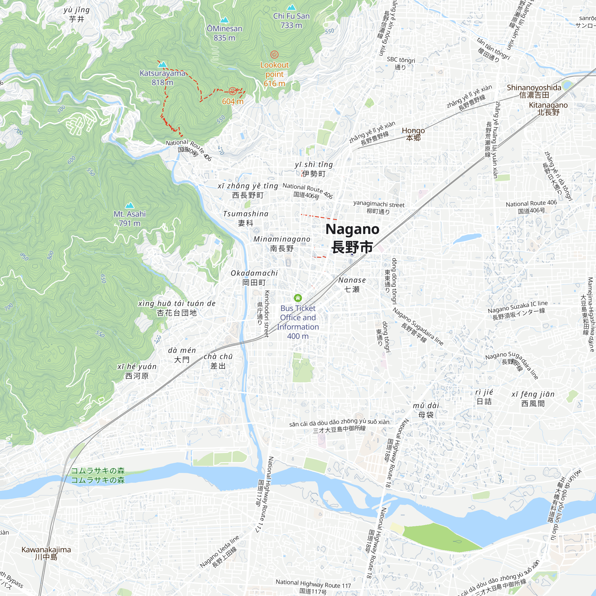 Bus Ticket Office and Information map