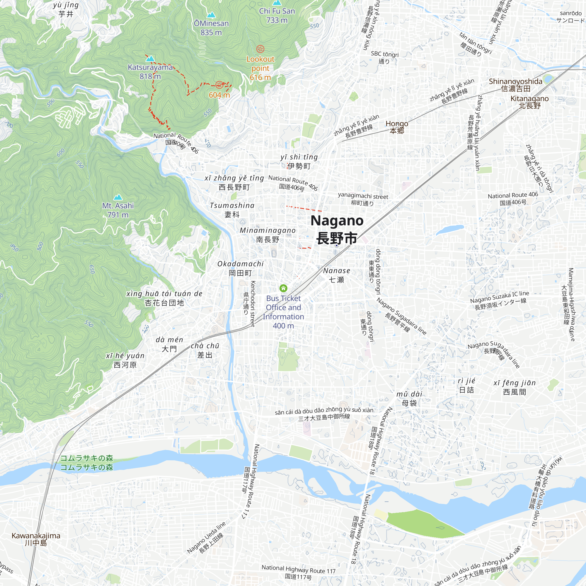 Nagano Tourist Information map
