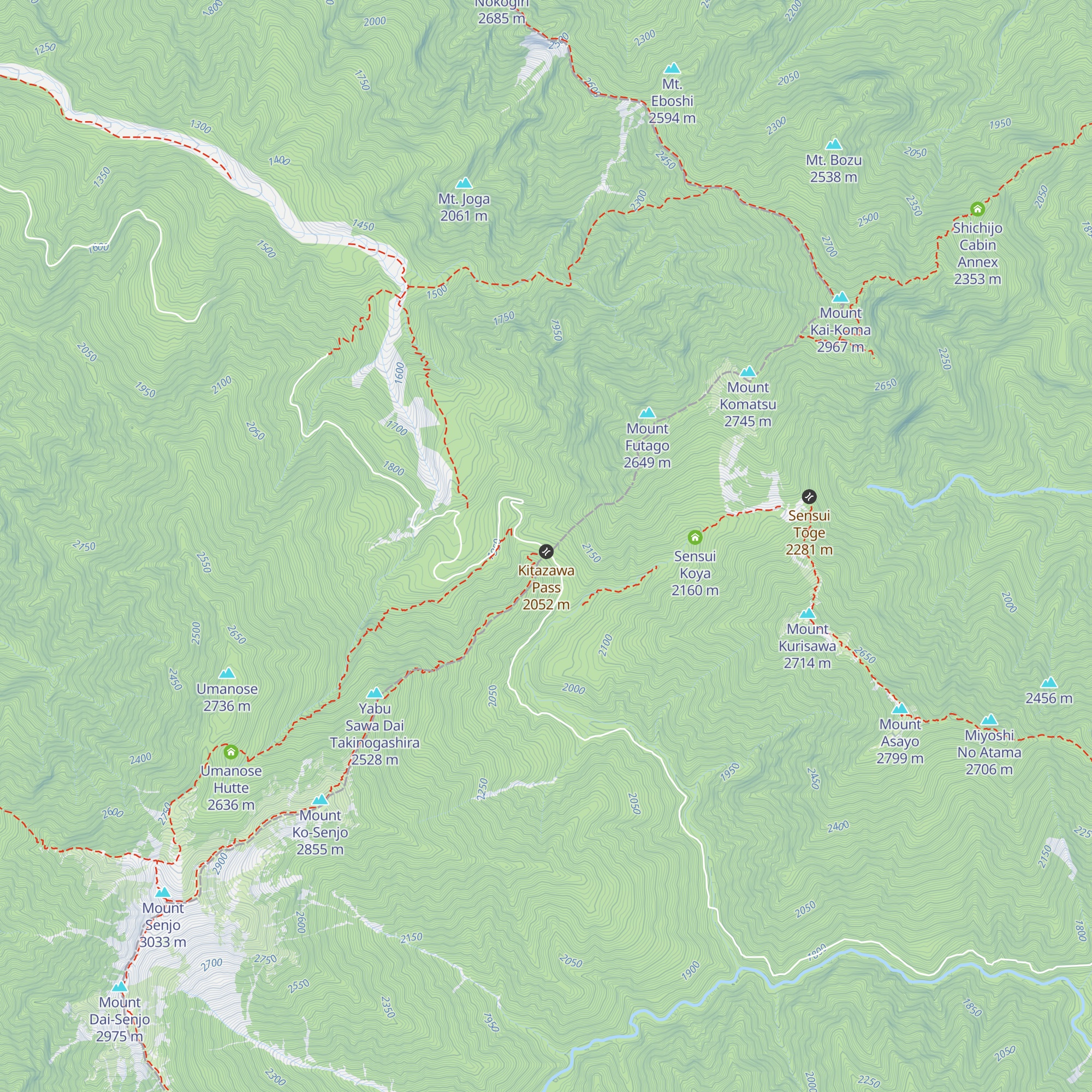 Kitazawatōge Komore Bi Sansō map
