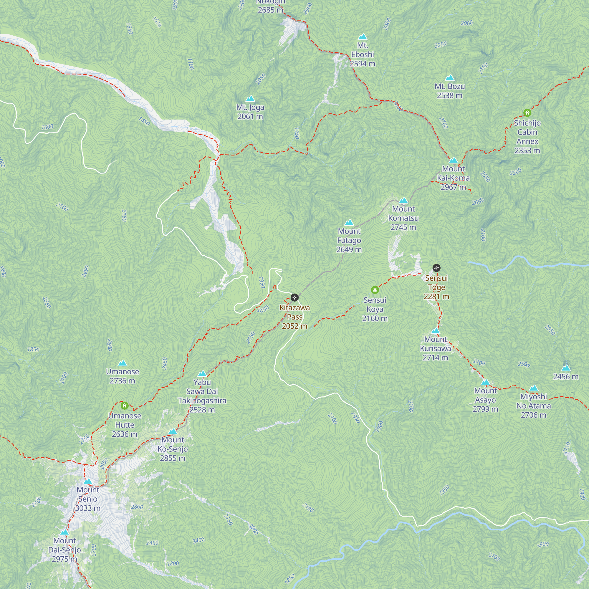 Kitazawatōge Komore Bi Sansō map