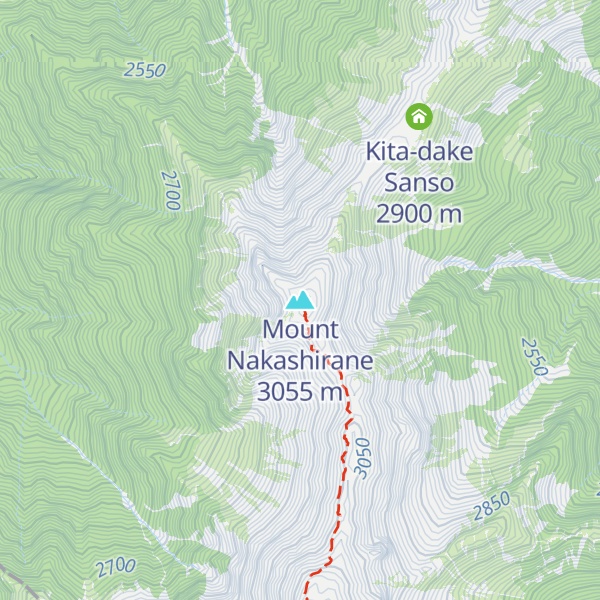 Map of Mount Nakashirane