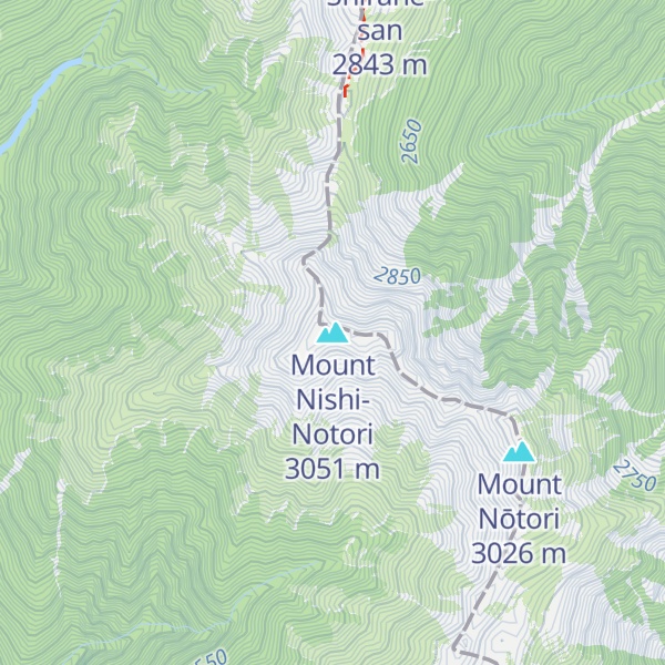 Map of Mount Nishi-Notori