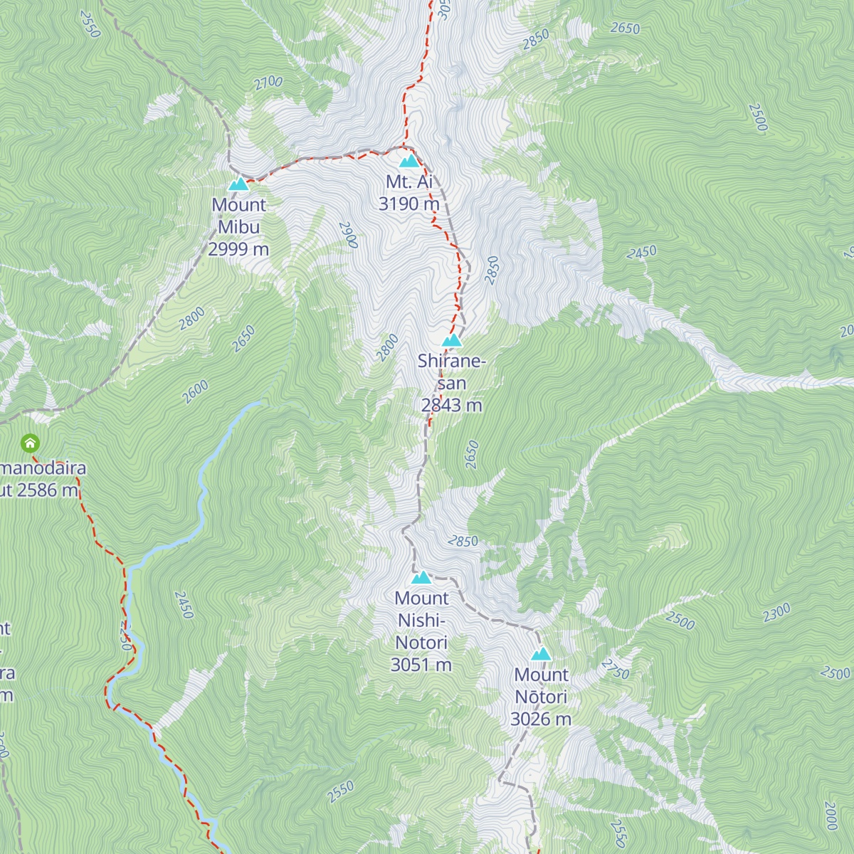 Notori Hut map