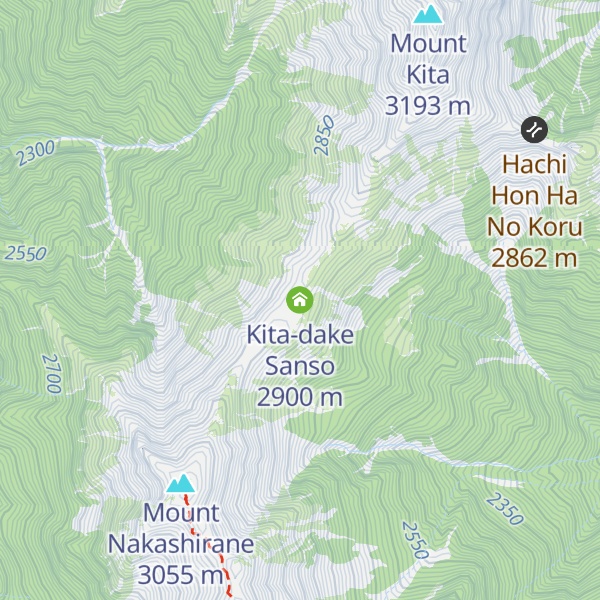 Map of Kita-dake Sanso