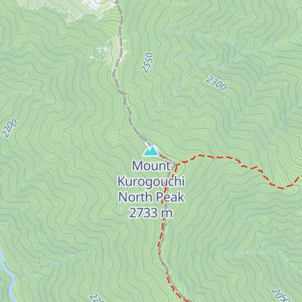 Map of Mount Kurogouchi North Peak