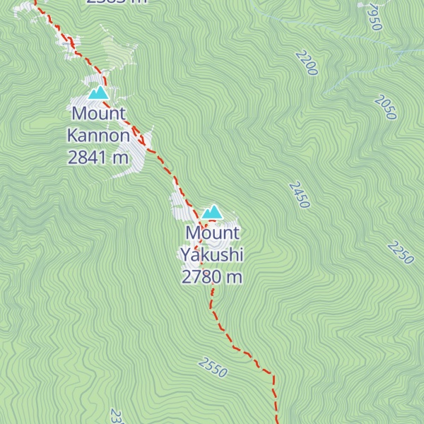 Map of Mount Yakushi