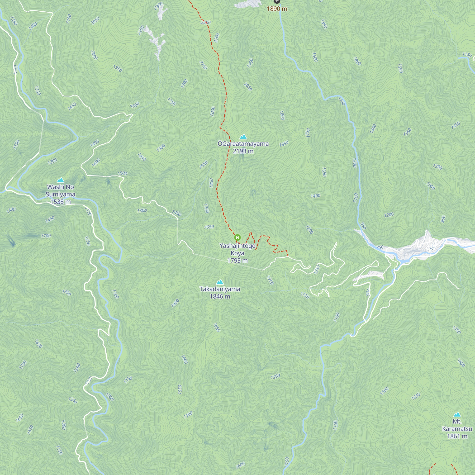 Yashajintōge Koya map