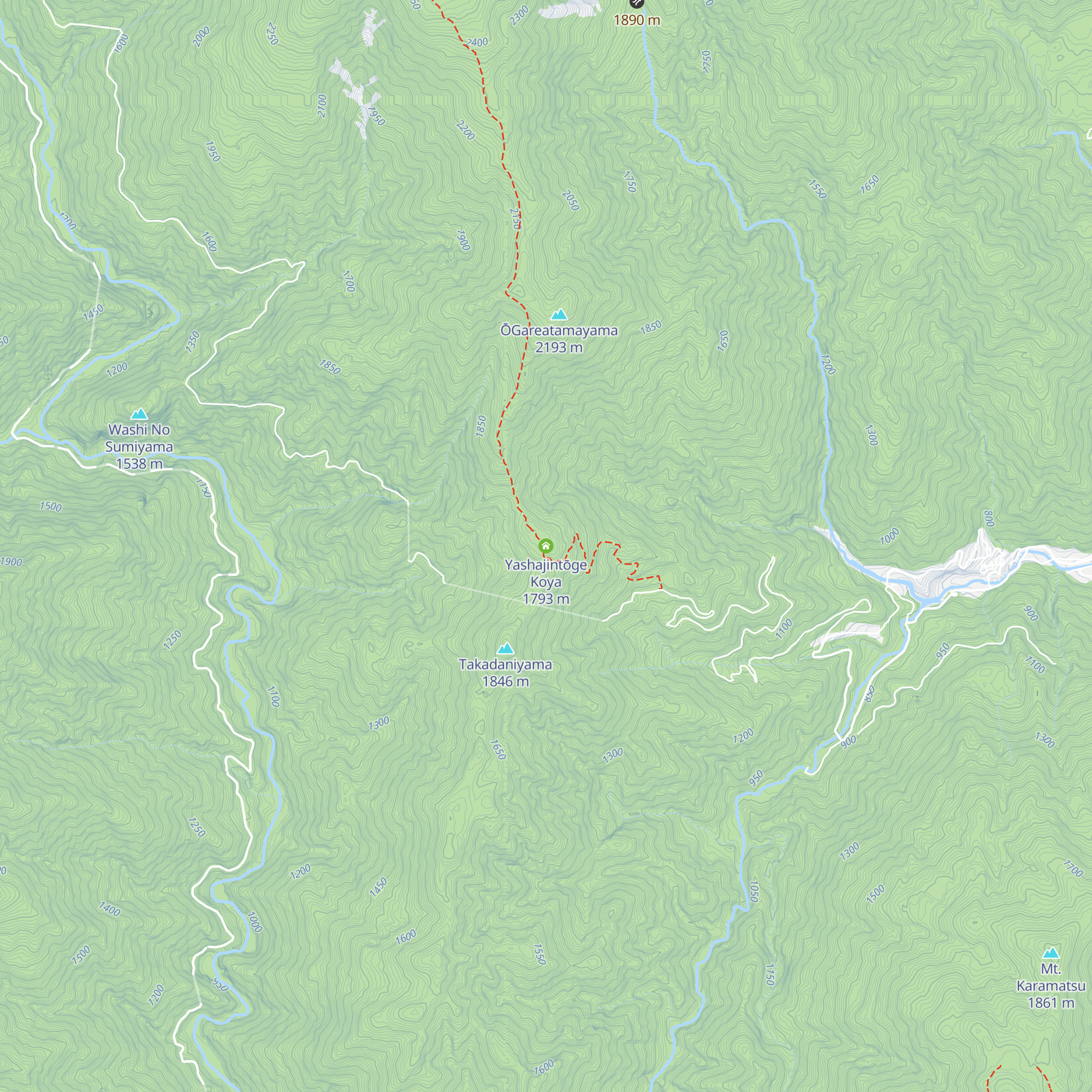 Yashajintōge Koya map